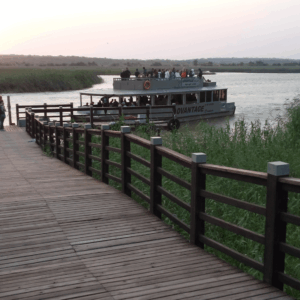 Sunset jetty where boat cruises depart